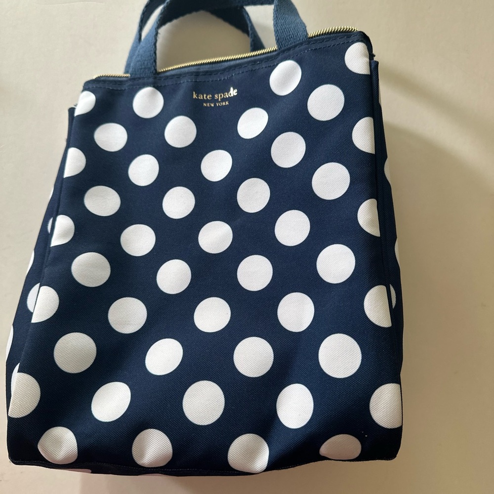 kate spade Navy Polka Dot cooler lunch Bag